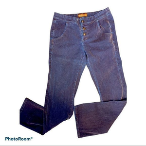 lee one true fit corduroy‎ button fly blue pants